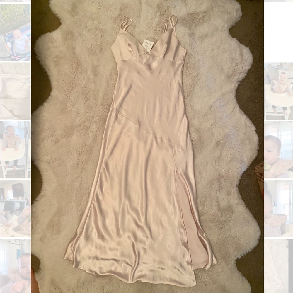Pink Blush Satin Slip Dress